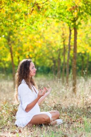 Beautiful Girl Doing Yoga Exercisesの写真素材