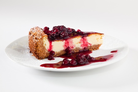 Cheesecake Slice with Soft Fruitsの写真素材