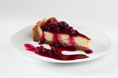 Cheesecake Slice with Soft Fruitsの写真素材