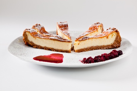 Cheesecake Slice with Soft Fruitsの写真素材