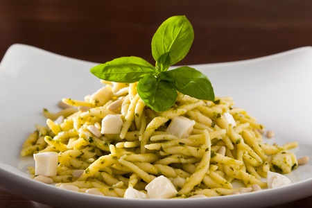 Trofie with Pesto, Italian Dishの写真素材