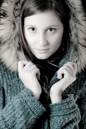 Beautiful Winter Womanの写真素材