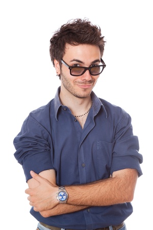 Smiling Young Man with Sunglassesの写真素材