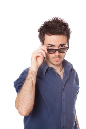 Smiling Young Man with Sunglassesの写真素材