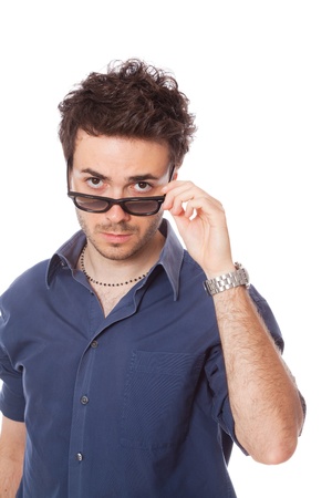 Smiling Young Man with Sunglassesの写真素材