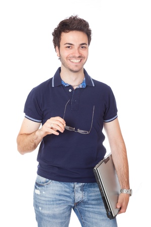 Young Student with Computerの写真素材
