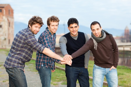 Group of Boys Outsideの写真素材