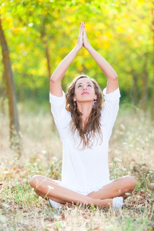 Beautiful Girl Doing Yoga Exercisesの写真素材