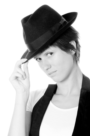 Black and White Portrait, Retro Styleの写真素材