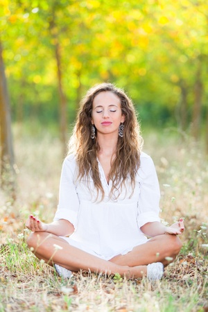 Beautiful Girl Doing Yoga Exercisesの写真素材