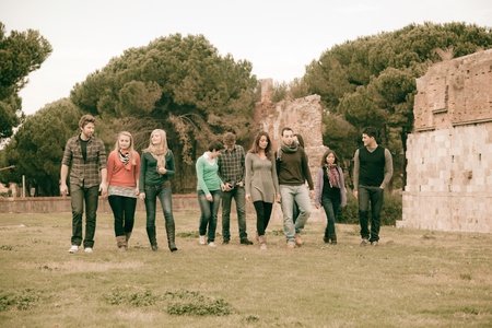 Multicultural Group of People Walking Togetherの写真素材
