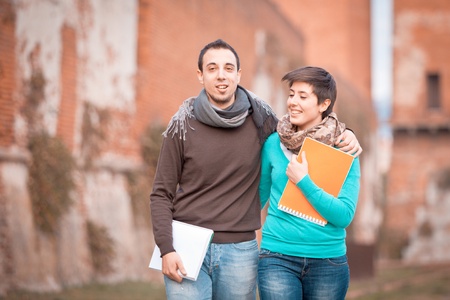 Young Couple of College Studentsの写真素材