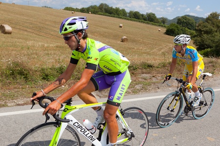 LIPPIANO, PERUGIA, ITALY - JULY 30: Various Cyclists during the 42th "Trofeo Tosco Umbro" on July 30, 2011 in Lippiano, Perugia, Italyのeditorial素材