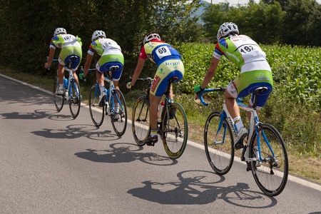 LIPPIANO, PERUGIA, ITALY - JULY 30: Various Cyclists during the 42th "Trofeo Tosco Umbro" on July 30, 2011 in Lippiano, Perugia, Italyのeditorial素材