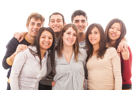 Young Multiracial Group on White Backgroundの写真素材