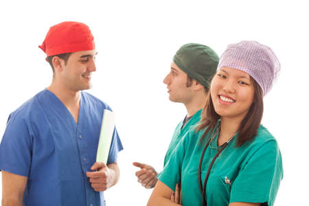 Multicultural Group of Doctors on Whiteの写真素材