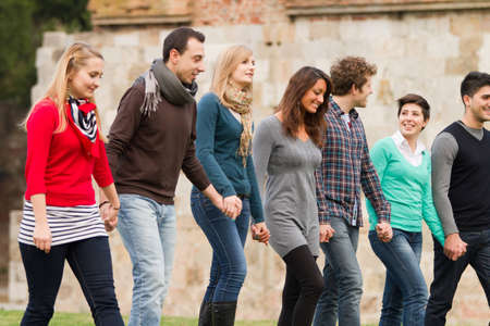 Multicultural Group of People Walking Togetherの写真素材