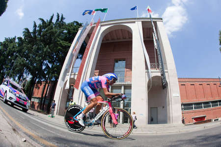 MILANO, ITALY - MAY 29: Cyclist Alessandro Spezialetti during the 21th Stage of 2011 Giro d'Italia, an individual time trial stage, on May 29, 2011 in Milano, Italyのeditorial素材