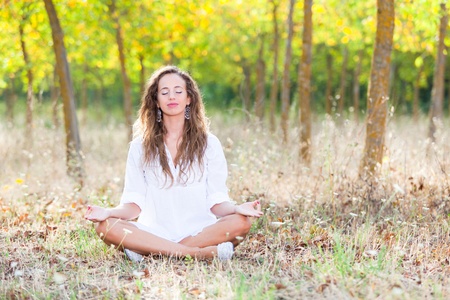 Beautiful Girl Doing Yoga Exercisesの写真素材