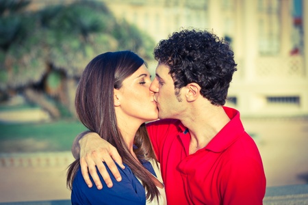 Young Couple Kissingの写真素材