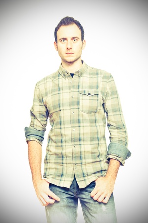 Young Man wearing Shirt Portraitの写真素材