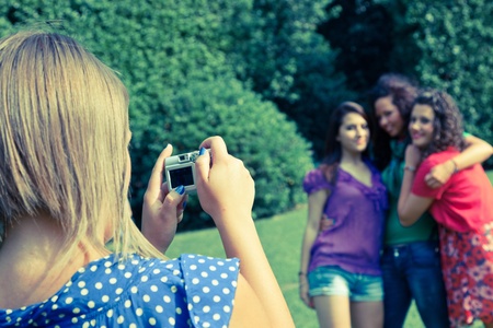 Girl Taking Photos to Her Friends