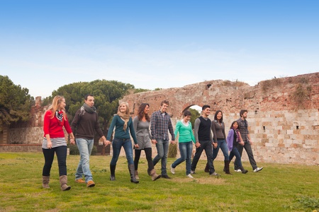 Multicultural Group of People Walking Togetherの写真素材