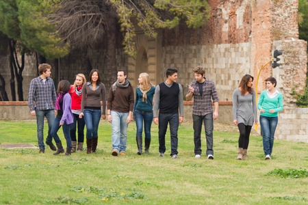 Multicultural Group of People Walking Togetherの写真素材