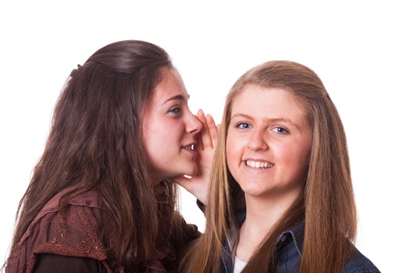 Girls Whispering a Secretの写真素材