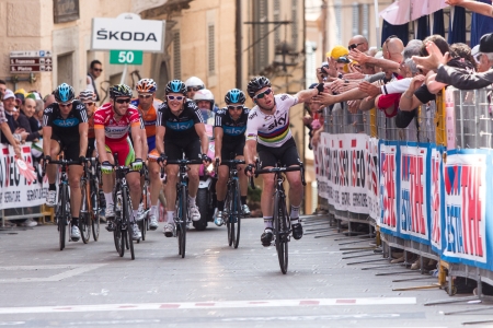 ASSISI, PERUGIA, ITALY - MAY 15: Mark Cavendish, Team Sky, at the end of the 10th stage of 2012 Giro dのeditorial素材
