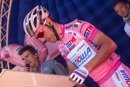 SERAVEZZA, LUCCA, ITALY - MAY 17: Joaquin "Purito" Rodriguez, Team Katusha, before the 12th stage of 2012 Giro d'Italia on May 17, 2012 in Seravezza, Lucca, Italyのeditorial素材