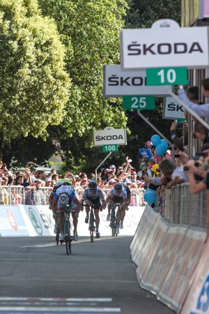 MONTECATINI TERME, ITALY - MAY 16: Roberto Ferrari, Team Androni Giocattoli, wins the 11th stage of 2012 Giro dのeditorial素材