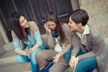 Group of Women Talking on Mobile Phoneの写真素材