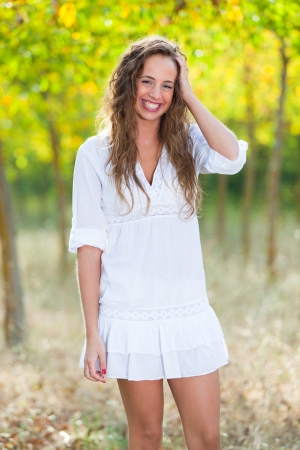 Beautiful Young Woman Outdoorの写真素材