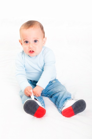 Little Child on Whiteの写真素材