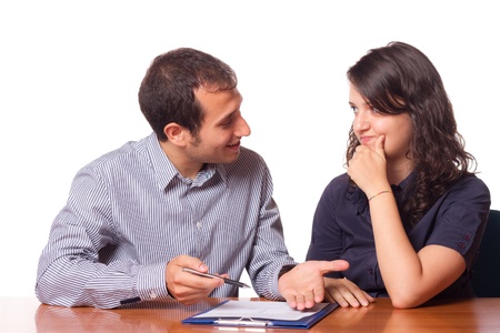 Financial Consultant and Client Signingの写真素材
