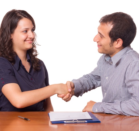 Man and Woman Handshake, Business Themeの写真素材
