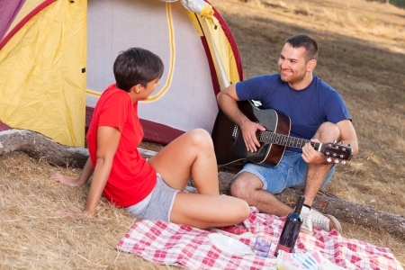 Young Couple Campingの写真素材