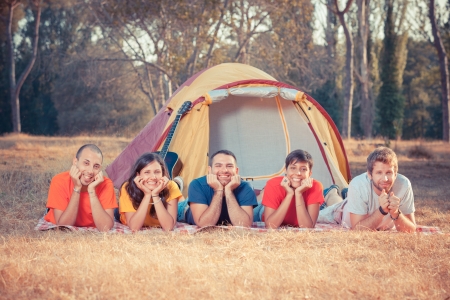 Young People Campingの写真素材