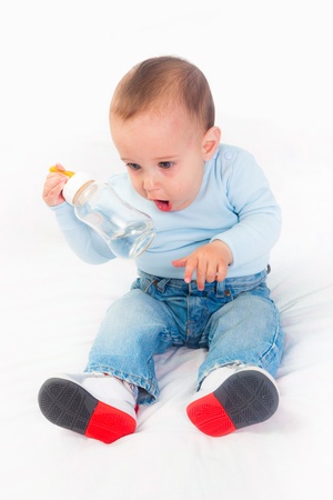 Little Child on Whiteの写真素材