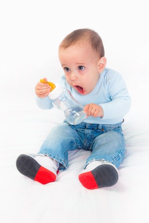 Little Child on Whiteの写真素材