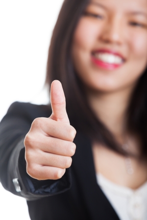 Young Chinese Woman with Thumb Upの写真素材