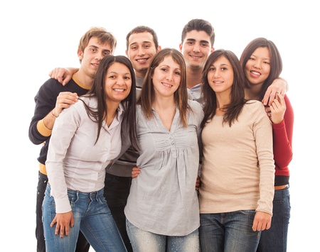 Young Multiracial Group on White Backgroundの写真素材