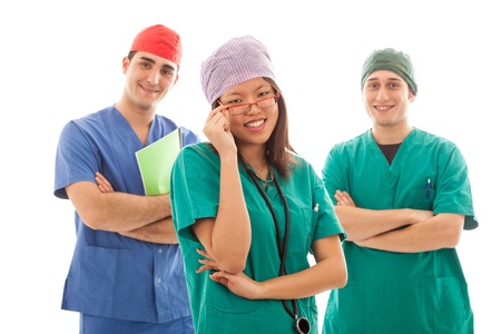 Multicultural Group of Doctors on Whiteの写真素材