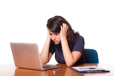 Tired Woman, Student or Business Themeの写真素材
