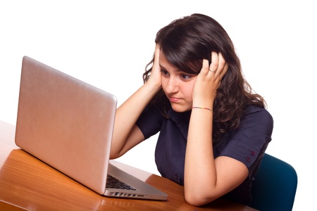 Tired Woman, Student or Business Themeの写真素材