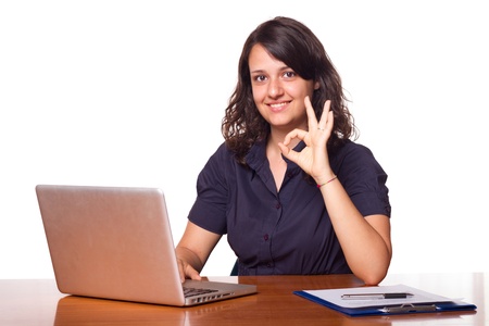 Cheerful Woman, Student or Business Themeの写真素材