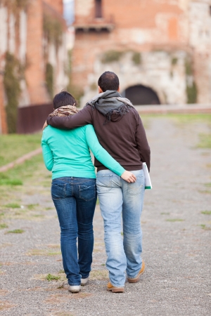 Young Couple of College Studentsの写真素材