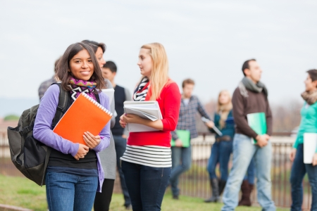 Multicultural College Students at Parkの写真素材