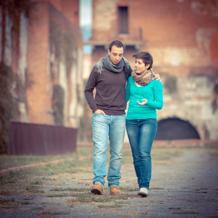 Young Couple of College Studentsの写真素材